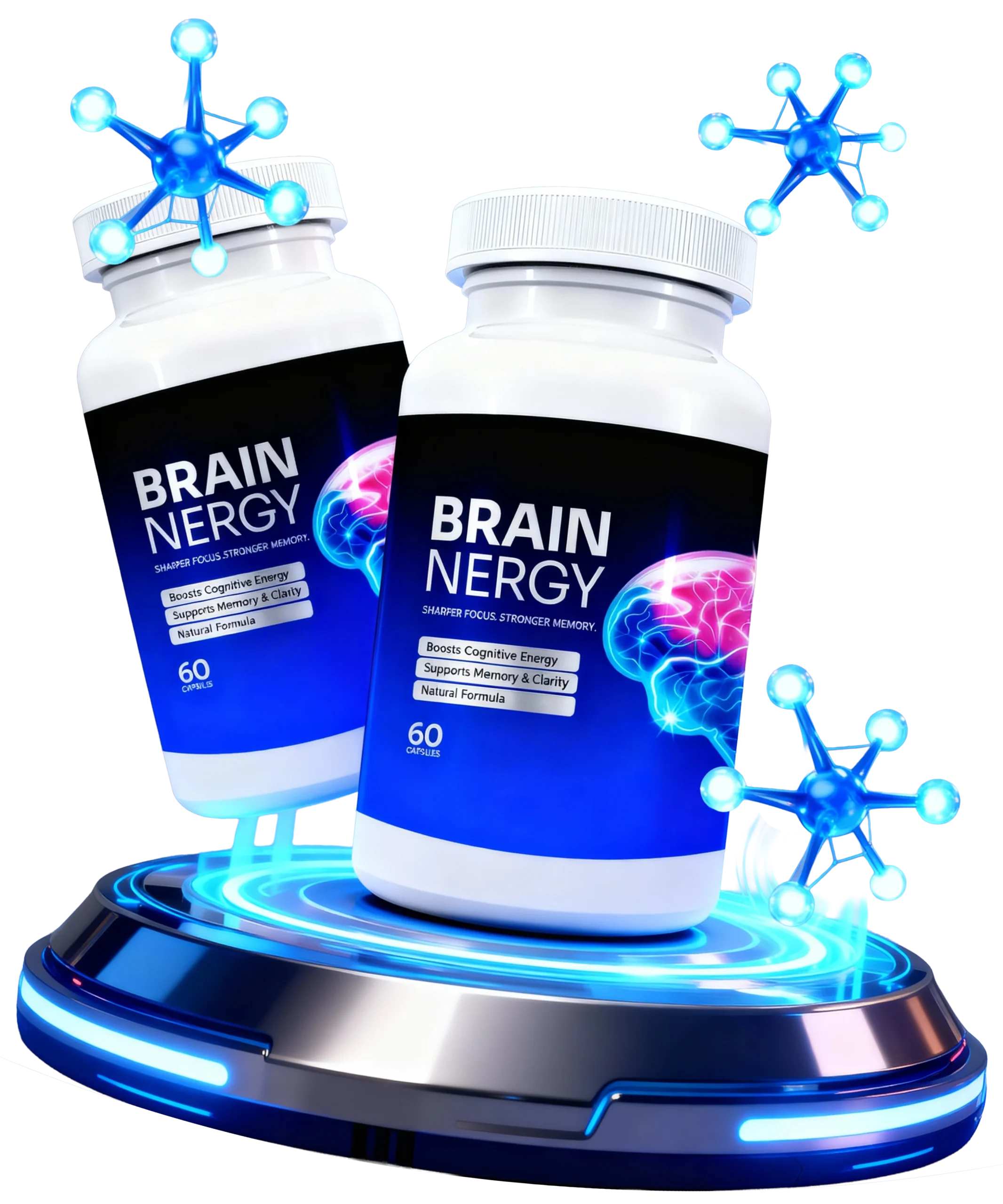 Brainergy Supplement Bottles - Premium Cognitive Enhancer